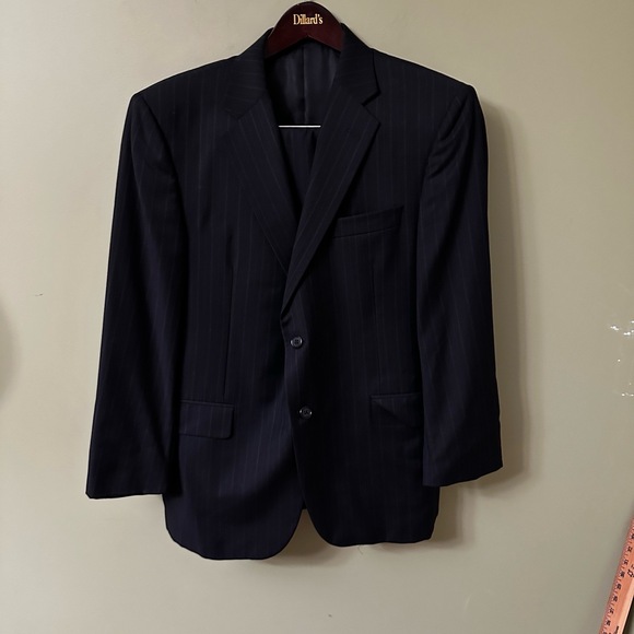 Loro Piana Tasmanian Hickey Freeman Pinstripe Suit Sz 42 Short Wool Super 150s - Picture 1 of 14